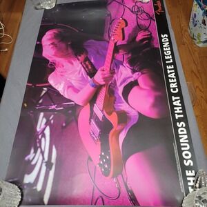 Fender Sounds That Create Legends‎ Electric Guitarist Poster Vintage Rock Music